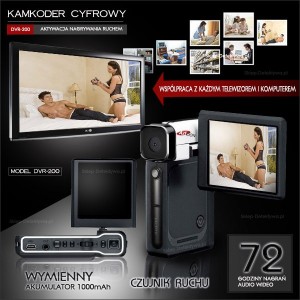 Kamkoder-kamera cyfrowa do 72 godzin nagrań DVD-200